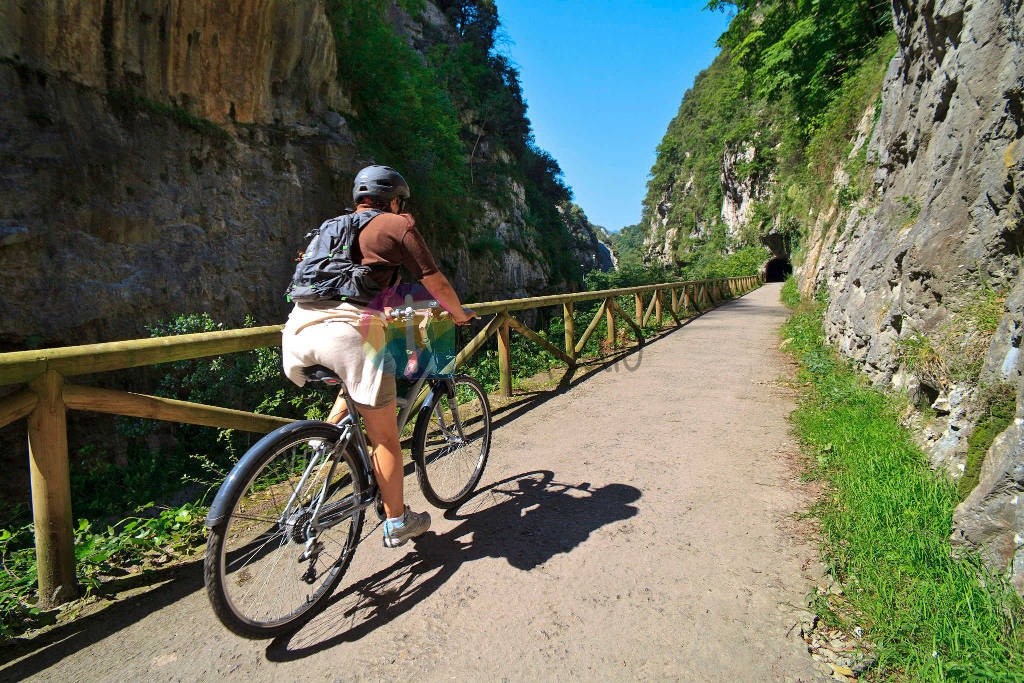 Senda del Oso en bicicleta con Oso Goloso